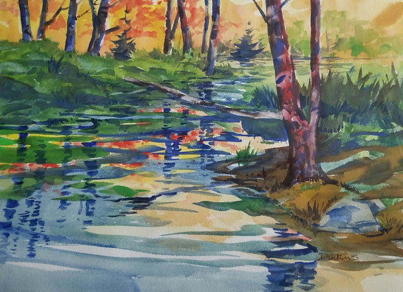 Blue Reflections, a watercolor painting by William Dinkins